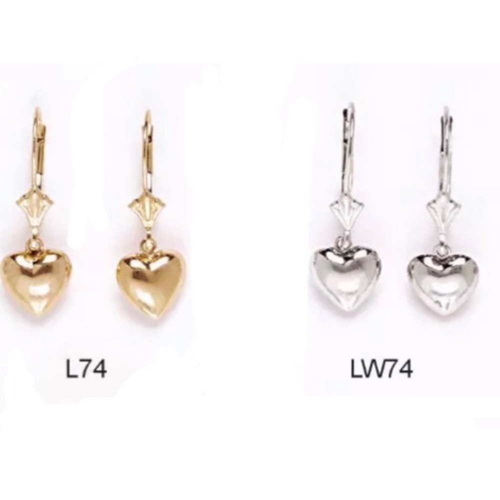 14K Pure Solid Yellow/White Gold 💜Drop Earrings